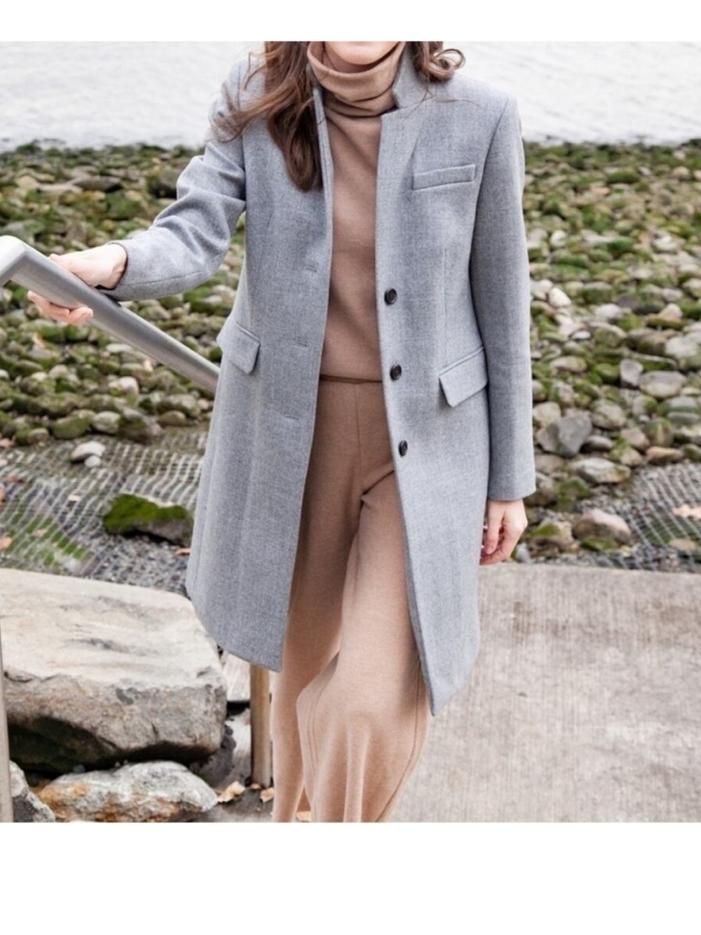 J CREW Regent Topcoat Coat Gray Wool Tailored Academia Preppy Classic Dressy 10 - Picture 2 of 8